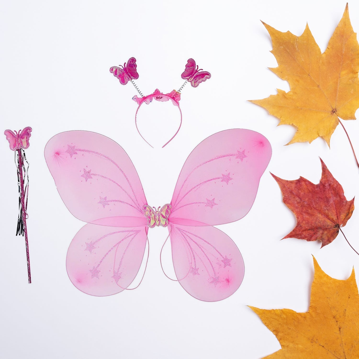 3293 Baby Girl's Fairy Nylon Butterfly Wings Costume Butterfly Fairy Angel Wing| Wand And Hairband Multi- Color For Party (1pc) 3293 Baby Girl's Fairy Nylon Butterfly Wings Costume Butterfly Fairy Angel Wing| Wand And Hairband Multi- Color For Party (1pc)